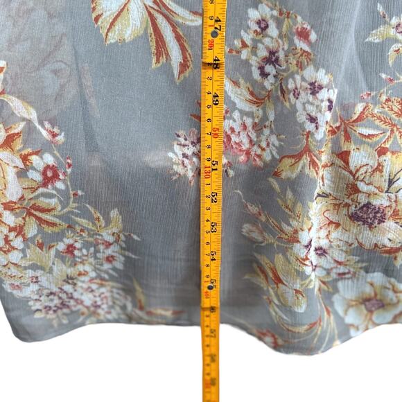 Jessica Simpson Maternity Grey Floral Print Ruffle Sleeveless Maxi Dress Large - Picture 10 of 10